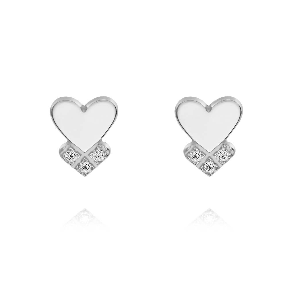 Dakota Herzohrringe mit Diamanten - 925er Sterlingsilber-3 Dakota Herzohrringe mit Diamanten - 925er Sterlingsilber-3 Produktfoto