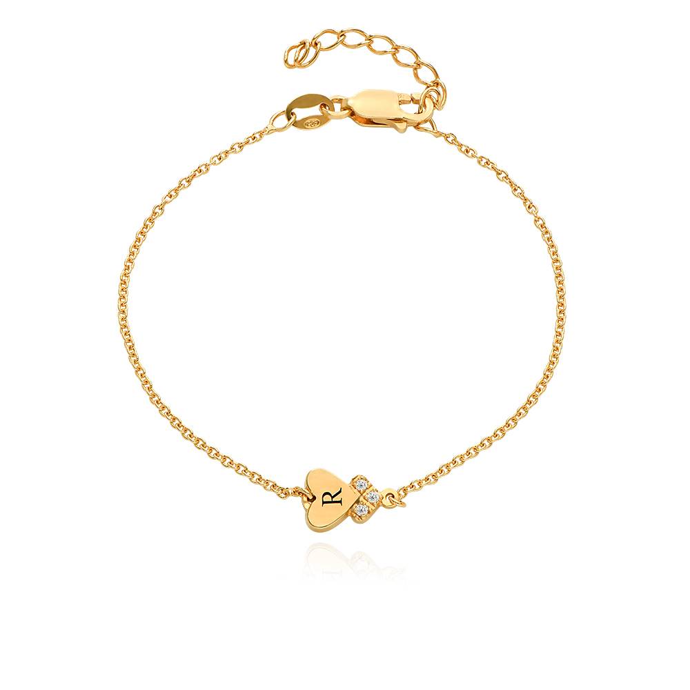 Dakota Herzarmband mit Initialen und Diamanten - Gold-Vermeil-5 Produktfoto