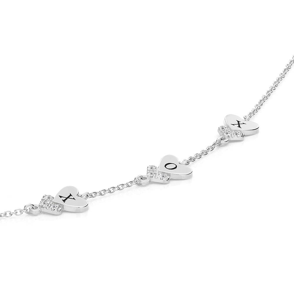 Dakota Herzarmband mit Initialen und Diamanten - 925er Sterlingsilber-1 Produktfoto