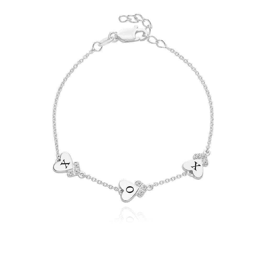 Dakota Herzarmband mit Initialen und Diamanten - 925er Sterlingsilber-2 Produktfoto