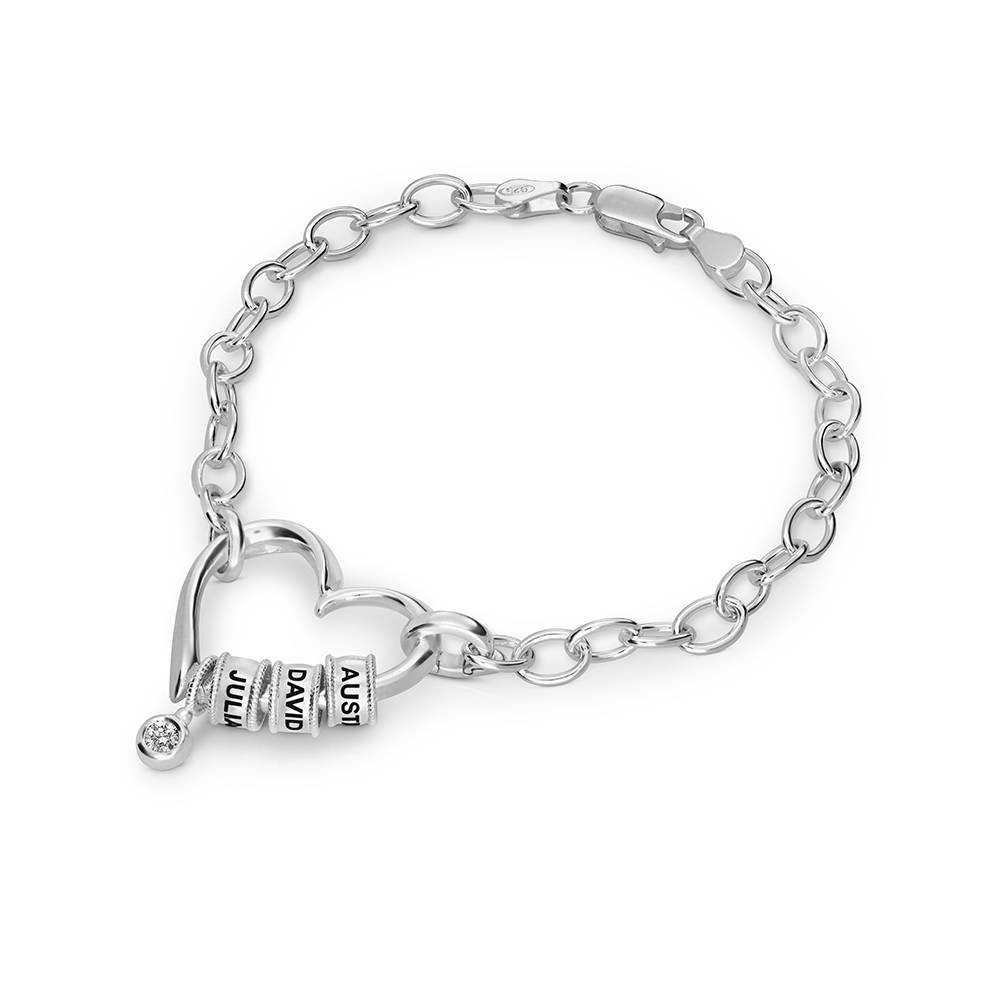 Delina Armband mit gravierten Beads und 0,10 ct Diamant - 925er Sterlingsilber-5 Delina Armband mit gravierten Beads und 0,10 ct Diamant - 925er Sterlingsilber-5 Produktfoto
