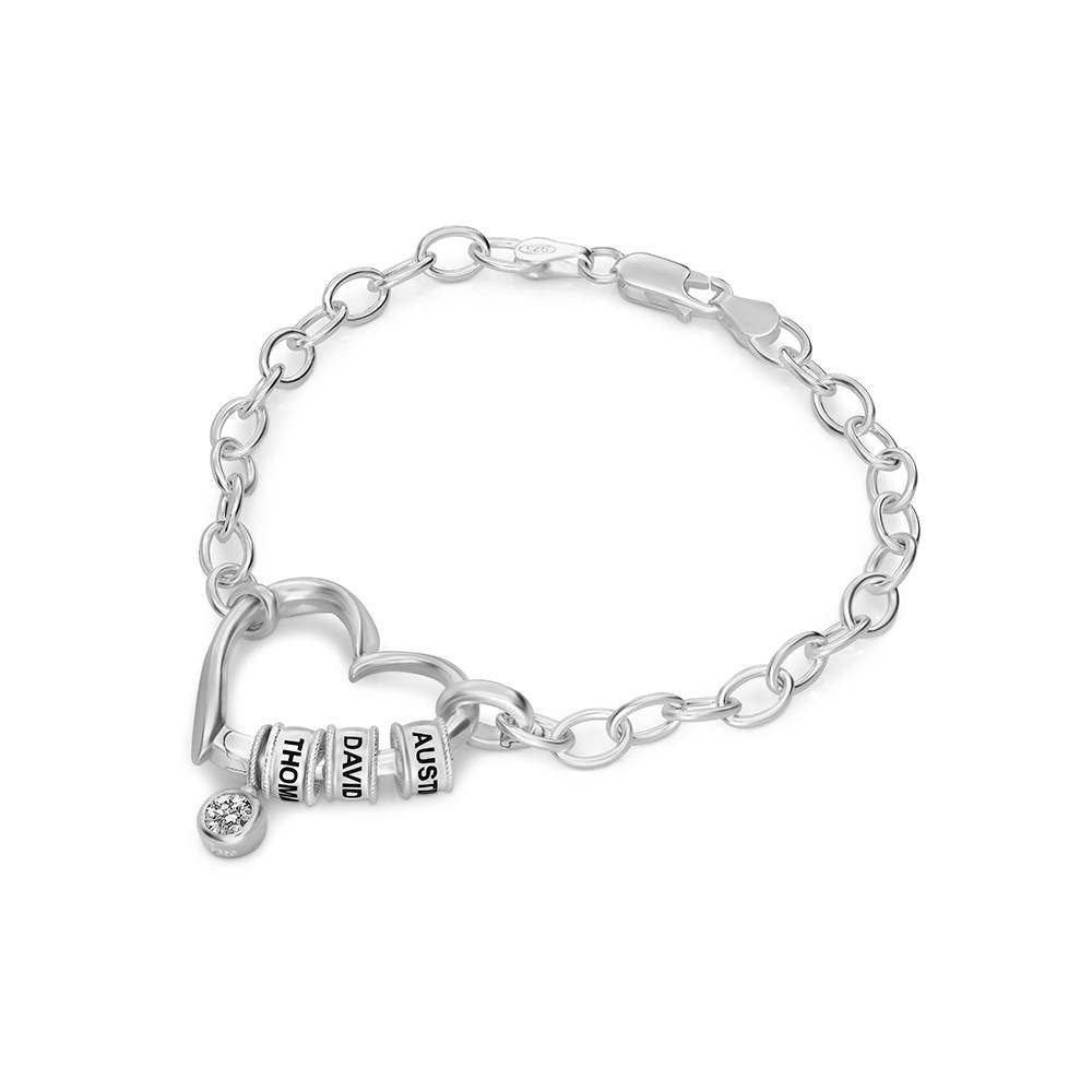 Delina Armband mit gravierten Beads und 0,25 ct Diamant - 925er Sterlingsilber-2 Delina Armband mit gravierten Beads und 0,25 ct Diamant - 925er Sterlingsilber-2 Produktfoto