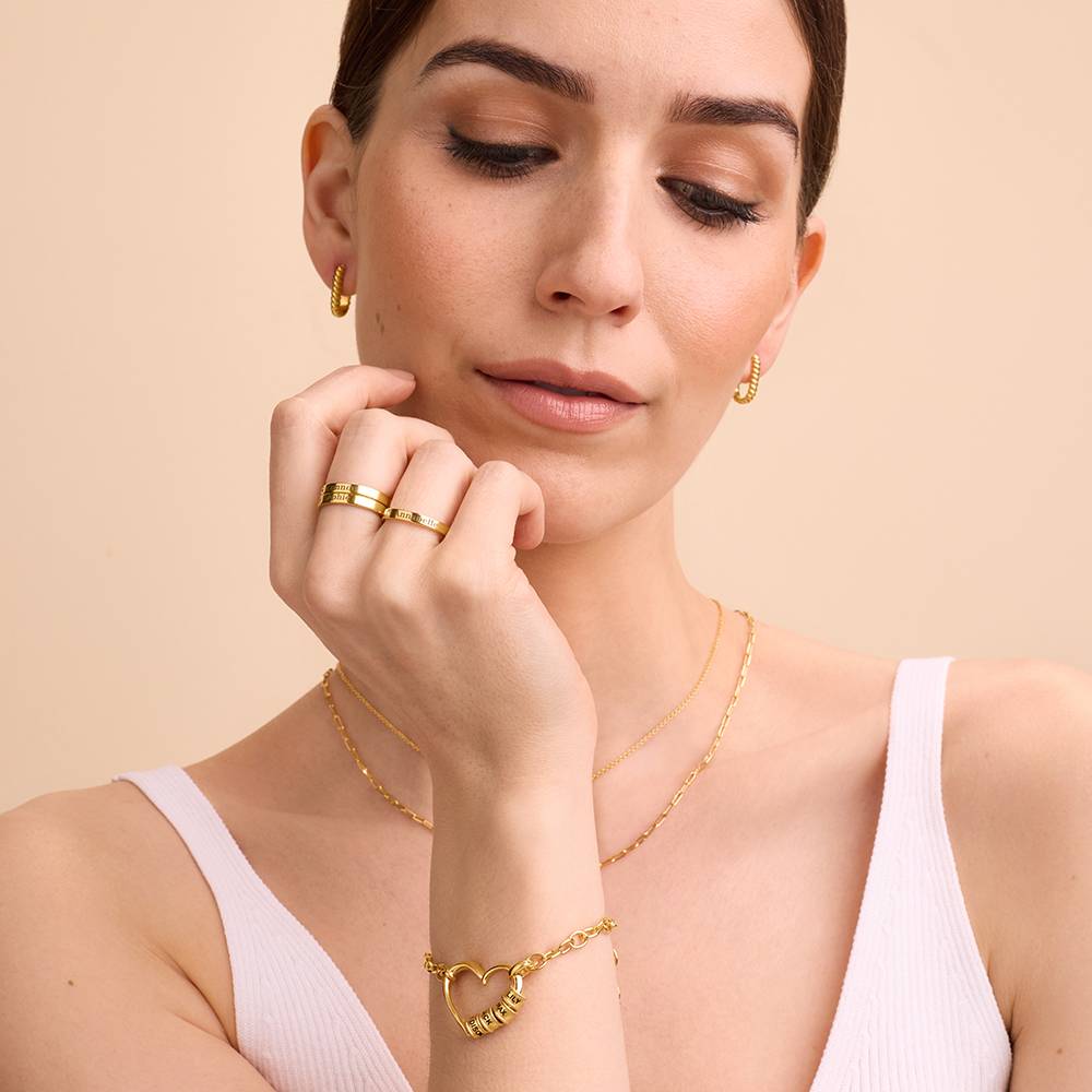 Delina Armband mit gravierten Beads - Vergoldet-5 Produktfoto