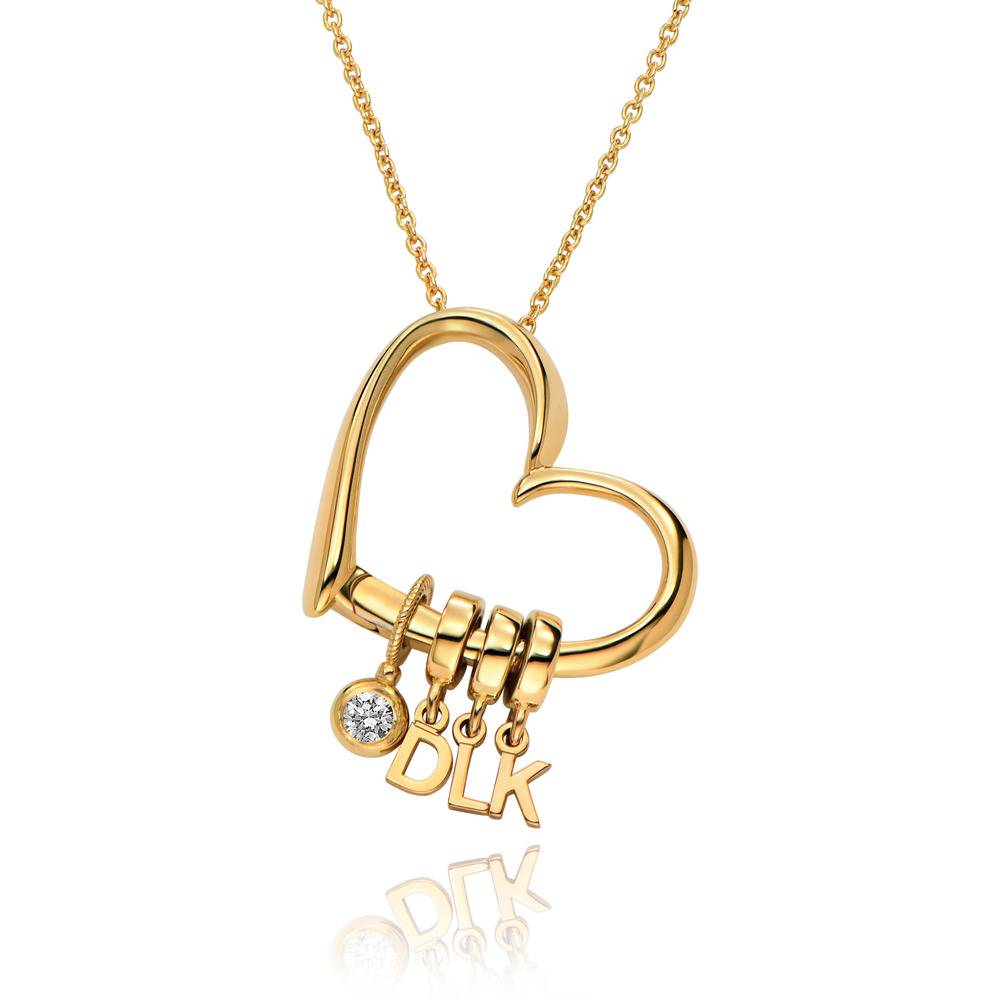 Delina Halskette mit Tropfen-Initialen und 0,10 ct Diamant - 417er Gelbgold-1 Produktfoto