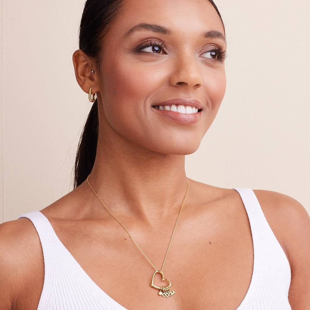 Delina Halskette mit Tropfen-Initialen und 0,10 ct Diamant - 417er Gelbgold-2 Produktfoto