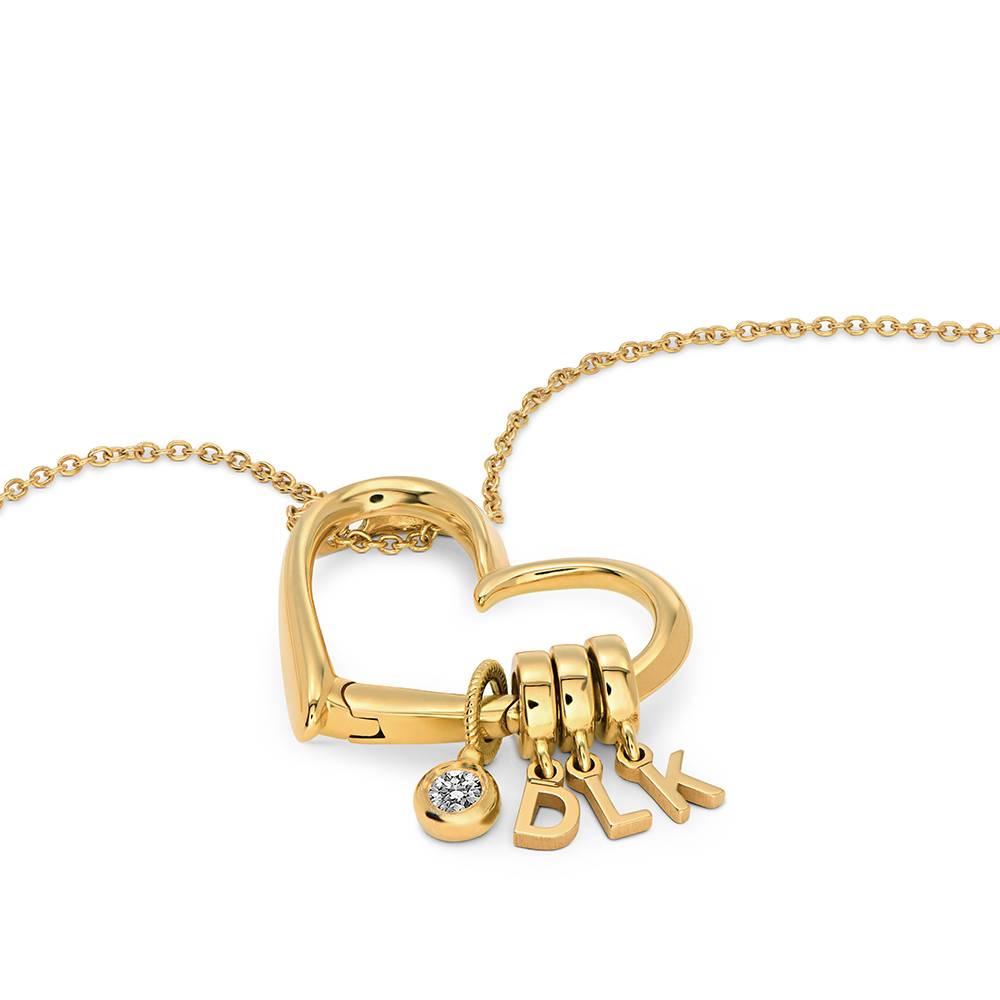 Delina Halskette mit Tropfen-Initialen und 0,10 ct Diamant - 417er Gelbgold-4 Produktfoto