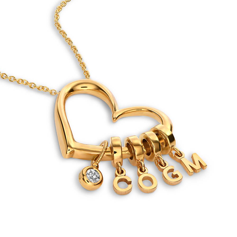 Delina Halskette mit Tropfen-Initialen und 0,10 ct Diamant - Gold-Vermeil-1 Produktfoto