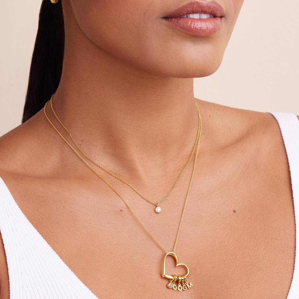 Delina Halskette mit Tropfen-Initialen und 0,10 ct Diamant - Gold-Vermeil-5 Produktfoto