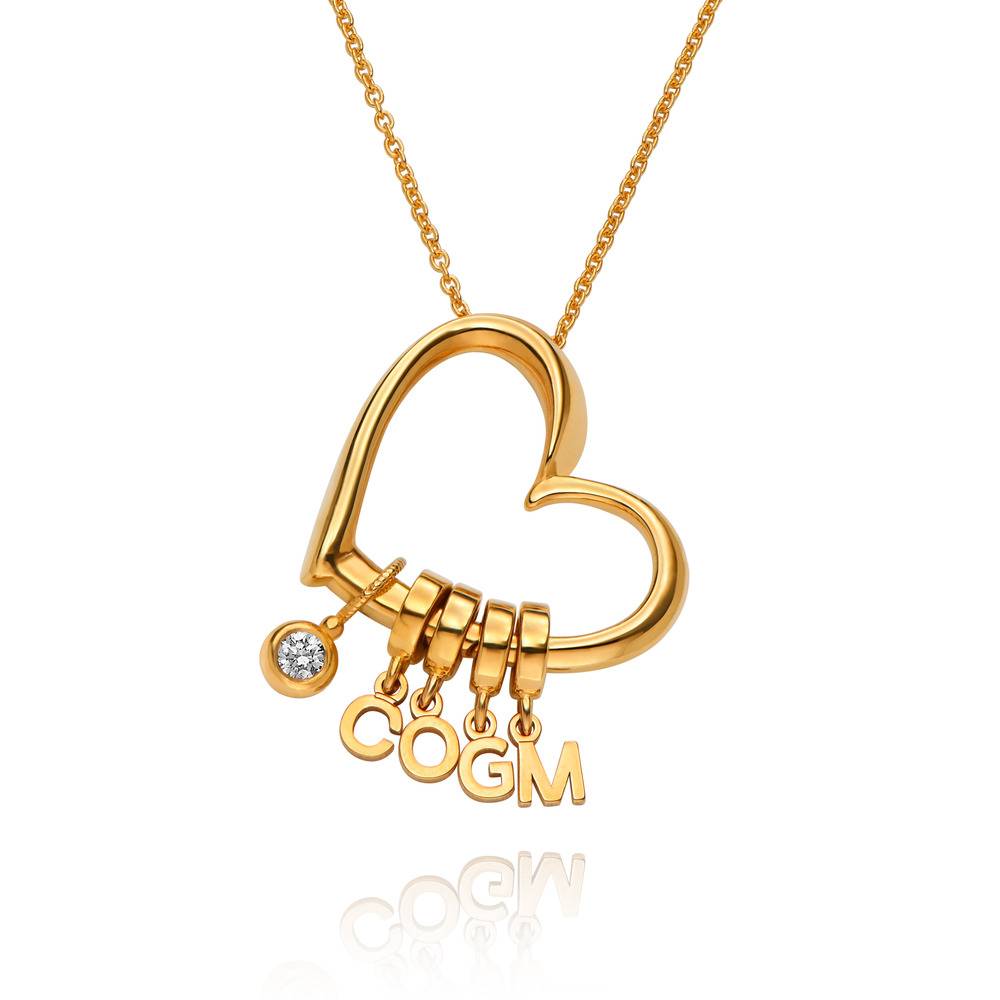 Delina Halskette mit Tropfen-Initialen und 0,10 ct Diamant - Gold-Vermeil-4 Produktfoto
