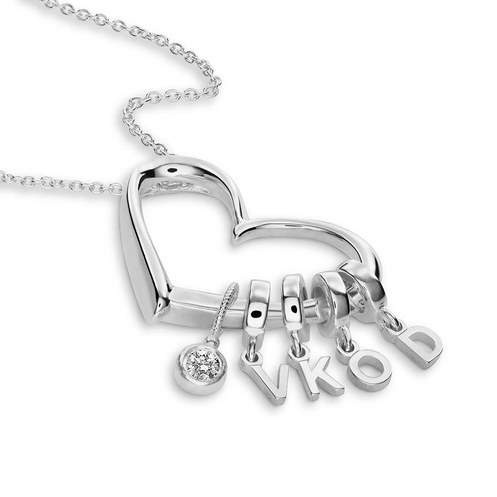 Delina Halskette mit Tropfen-Initialen und 0,10 ct Diamant - 925er Sterlingsilber-2 Delina Halskette mit Tropfen-Initialen und 0,10 ct Diamant - 925er Sterlingsilber-2 Produktfoto