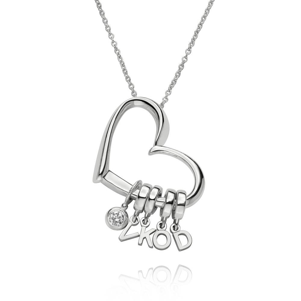 Delina Halskette mit Tropfen-Initialen und 0,10 ct Diamant - 925er Sterlingsilber-4 Delina Halskette mit Tropfen-Initialen und 0,10 ct Diamant - 925er Sterlingsilber-4 Produktfoto