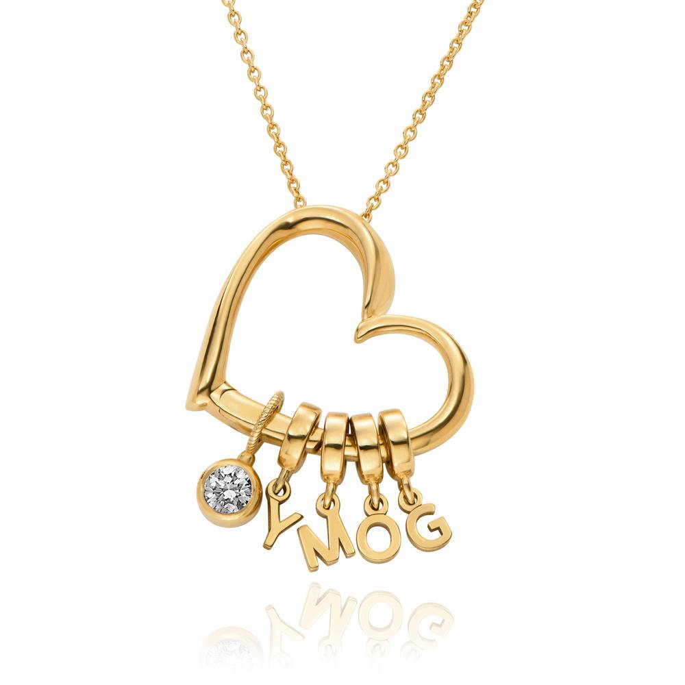 Delina Halskette mit Tropfen-Initialen und 0,25 ct Diamant - 417er Gelbgold-3 Produktfoto