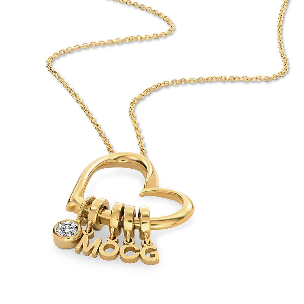 Delina Halskette mit Tropfen-Initialen und 0,25 ct Diamant - 417er Gelbgold-5 Produktfoto