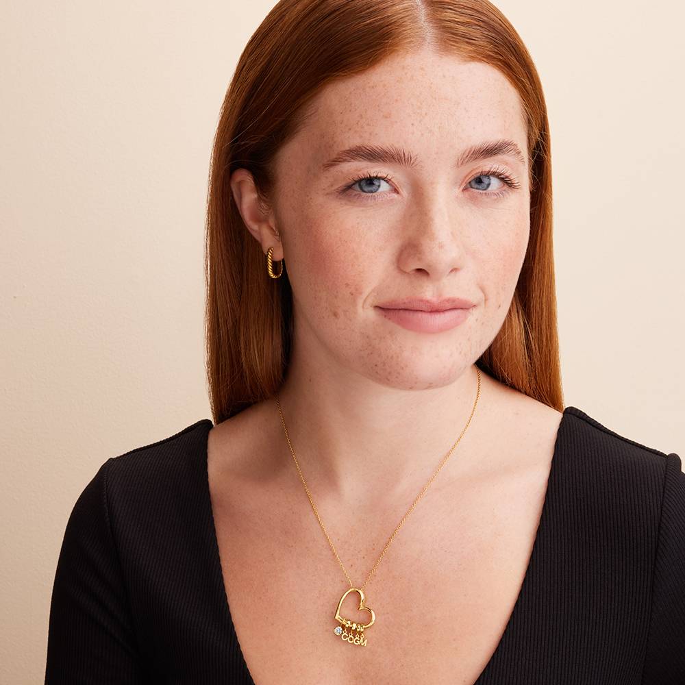Delina Halskette mit Tropfen-Initialen und 0,25 ct Diamant - 417er Gelbgold-4 Produktfoto