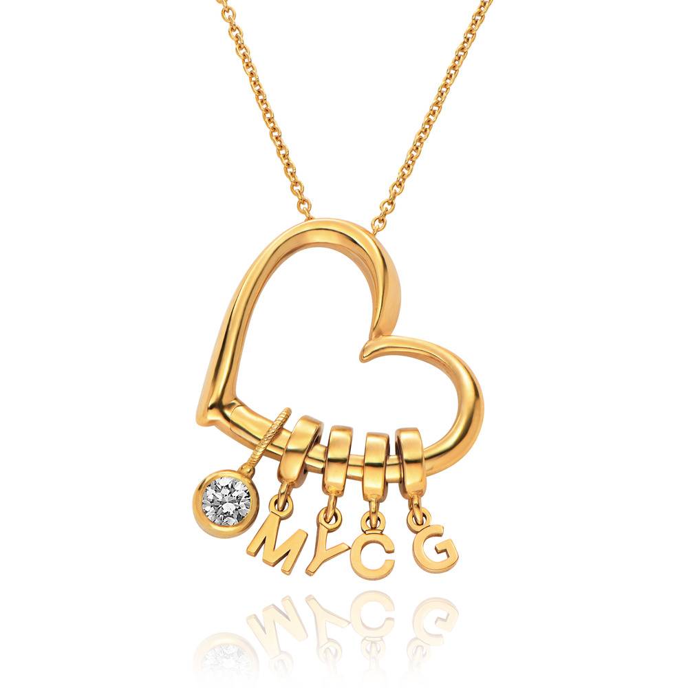 Delina Halskette mit Tropfen-Initialen und 0,25 ct Diamant - Gold-Vermeil-1 Delina Halskette mit Tropfen-Initialen und 0,25 ct Diamant - Gold-Vermeil-1 Produktfoto
