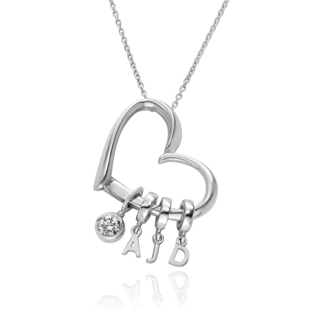 Delina Halskette mit Tropfen-Initialen und 0,25 ct Diamant - Silber-2 Produktfoto