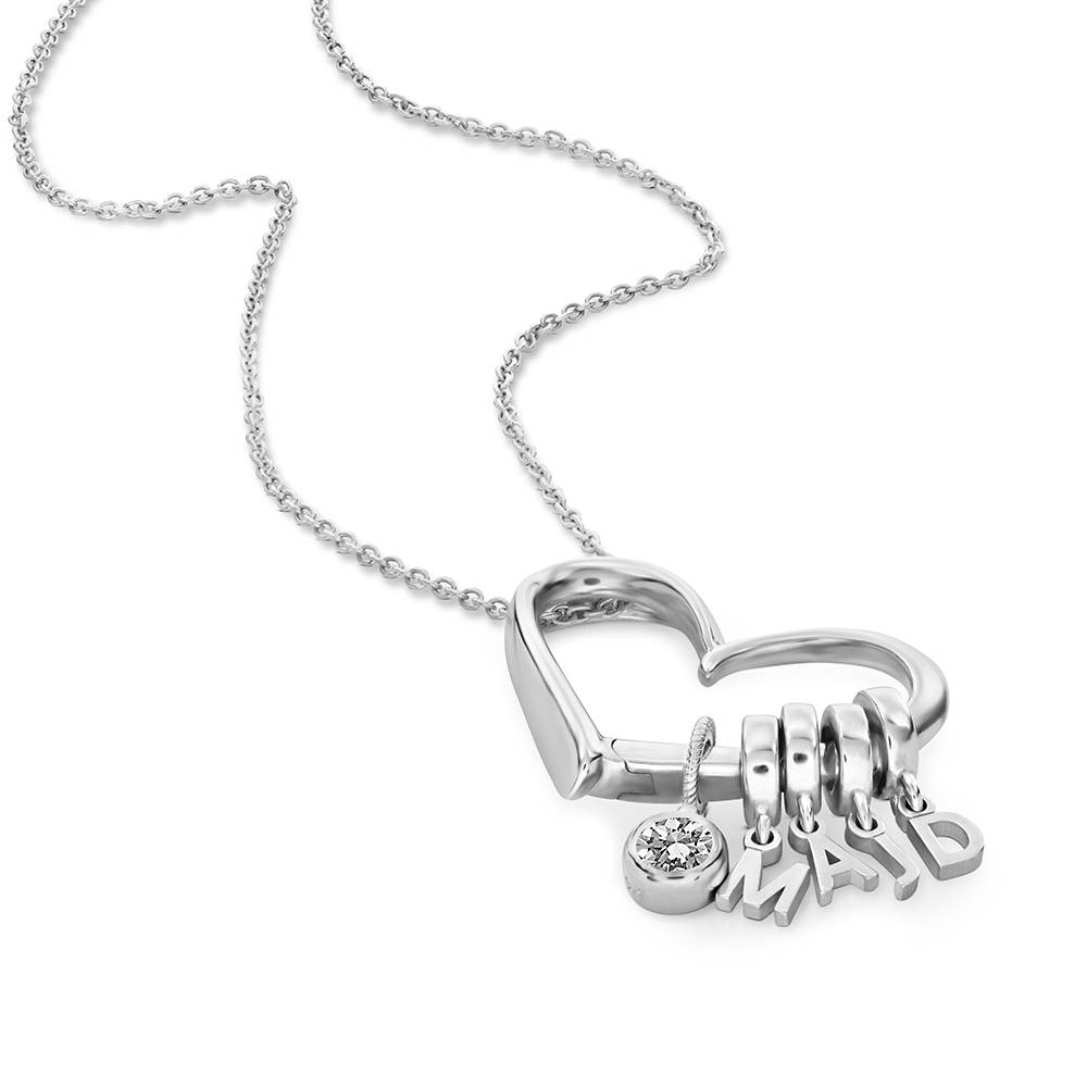 Delina Halskette mit Tropfen-Initialen und 0,25 ct Diamant - Silber-1 Produktfoto