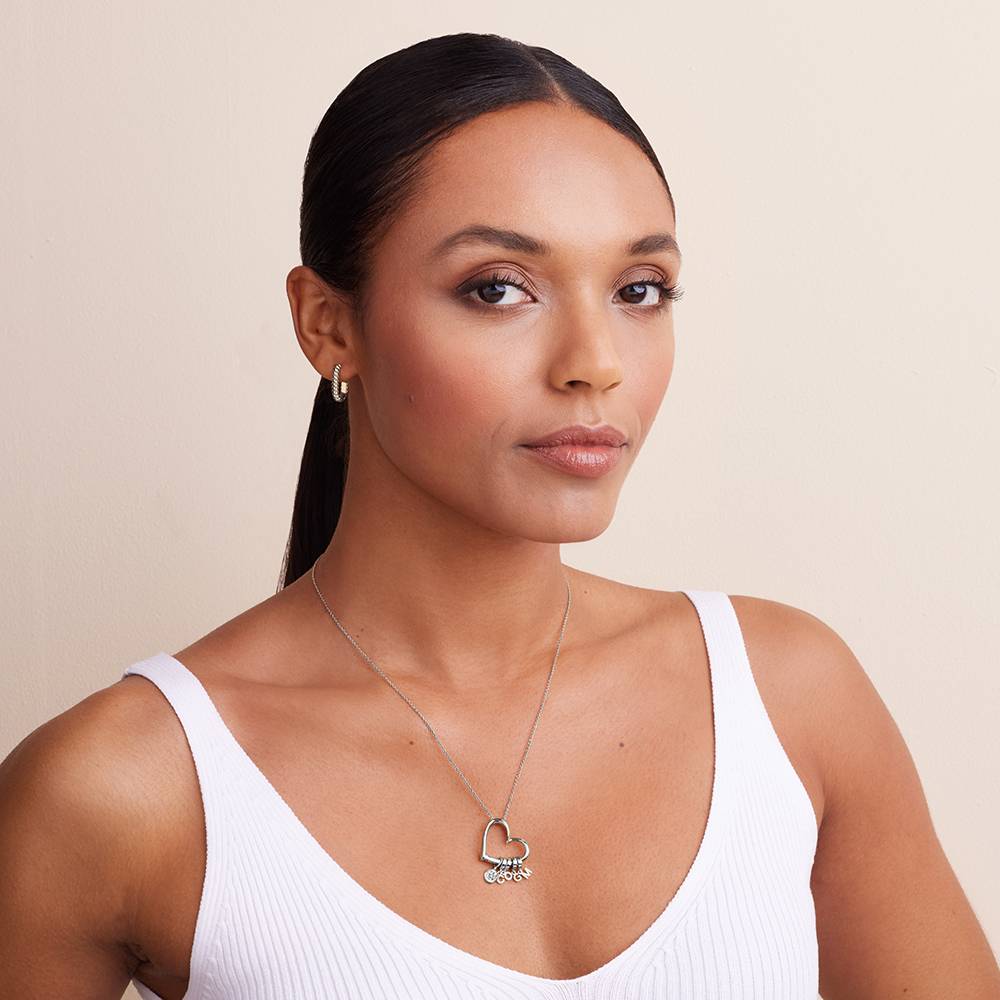 Delina Halskette mit Tropfen-Initialen und 0,25 ct Diamant - Silber-5 Produktfoto