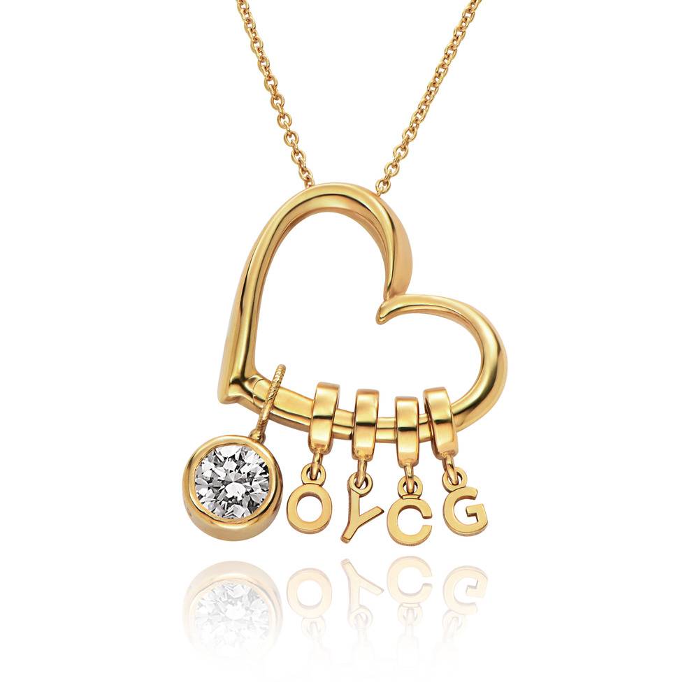 Delina Halskette mit Tropfen-Initialen und 1 ct Diamant - 417er Gelbgold-4 Produktfoto