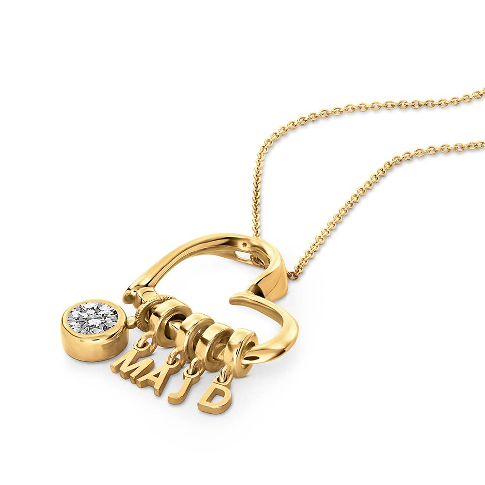 Delina Halskette mit Tropfen-Initialen und 1 ct Diamant - 417er Gelbgold-5 Produktfoto