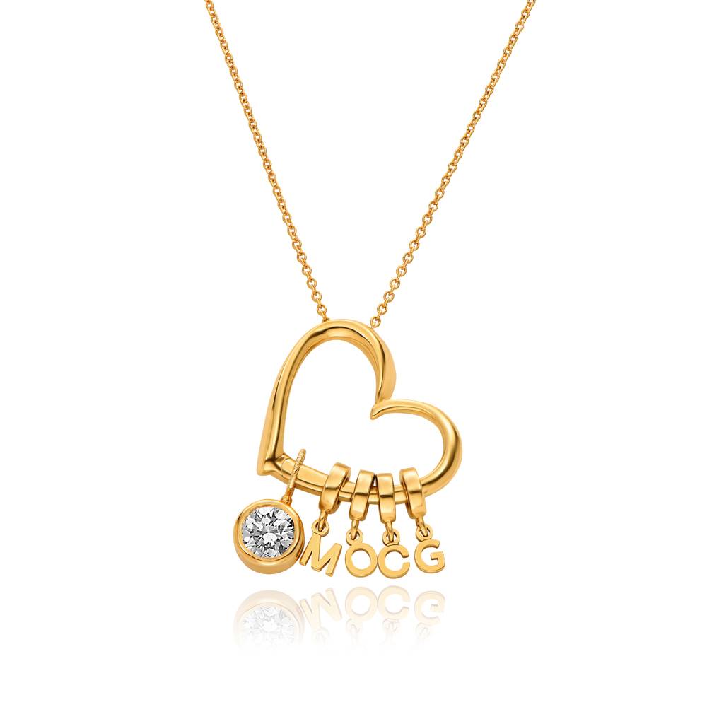 Delina Halskette mit Tropfen-Initialen und 1 ct Diamant - Gold - Vergoldet-1 Delina Halskette mit Tropfen-Initialen und 1 ct Diamant - Gold - Vergoldet-1 Produktfoto
