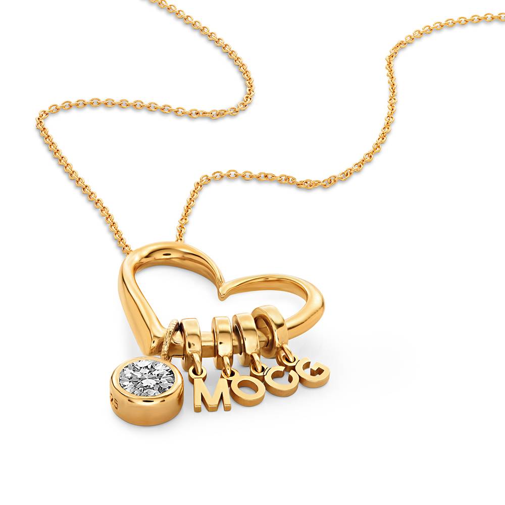 Delina Halskette mit Tropfen-Initialen und 1 ct Diamant - Gold - Vergoldet-3 Delina Halskette mit Tropfen-Initialen und 1 ct Diamant - Gold - Vergoldet-3 Produktfoto