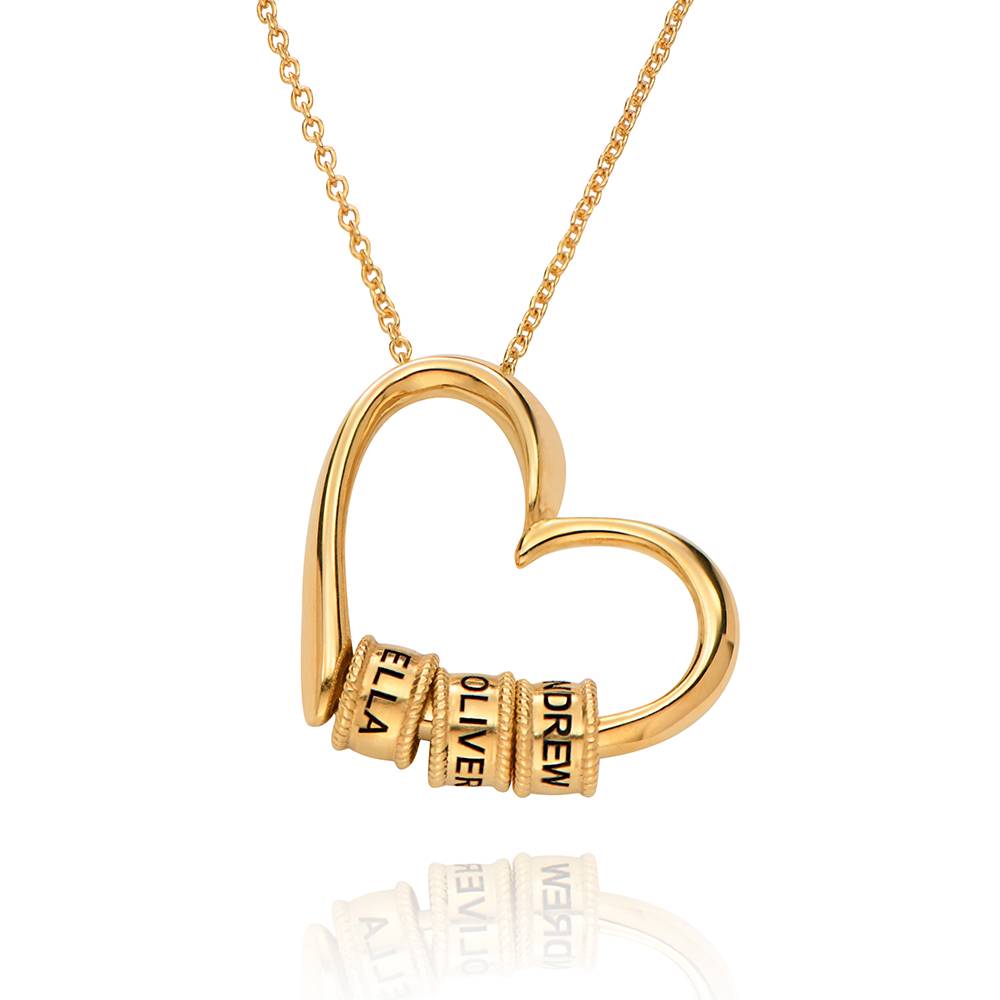 Delina Halskette mit gravierten Beads - Gold-Vermeil-6 Produktfoto
