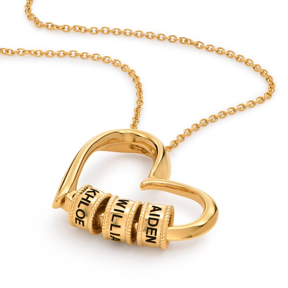 Delina Halskette mit gravierten Beads - Gold-Vermeil-3 Produktfoto