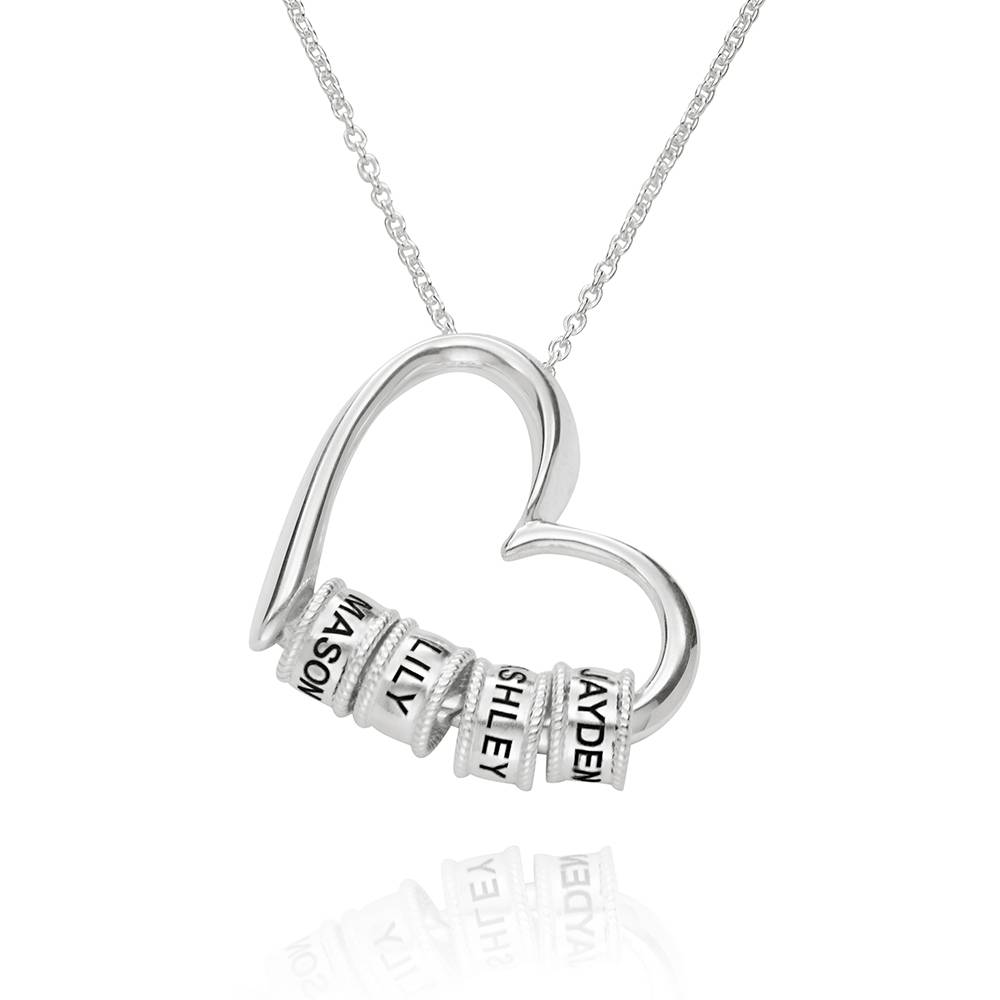 Delina Halskette mit gravierten Beads - Silber-1 Delina Halskette mit gravierten Beads - Silber-1 Produktfoto