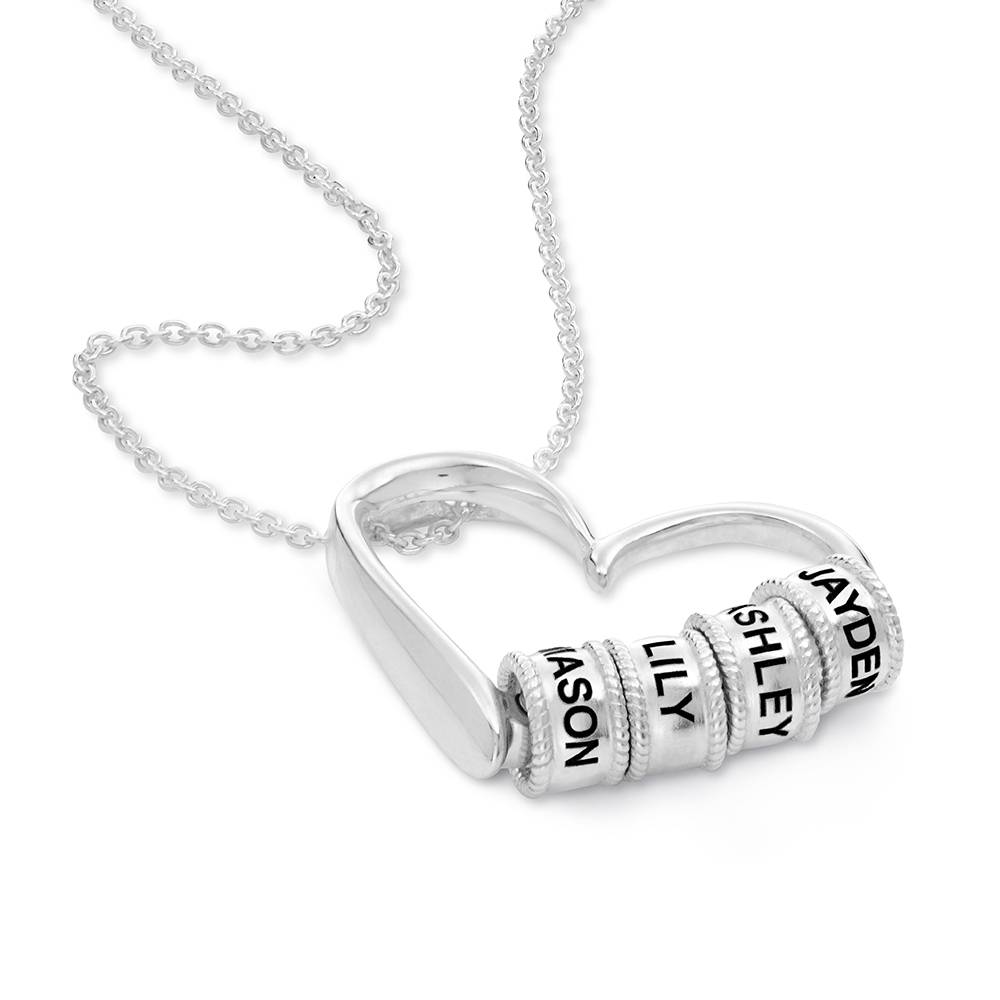 Delina Halskette mit gravierten Beads - Silber-2 Delina Halskette mit gravierten Beads - Silber-2 Produktfoto