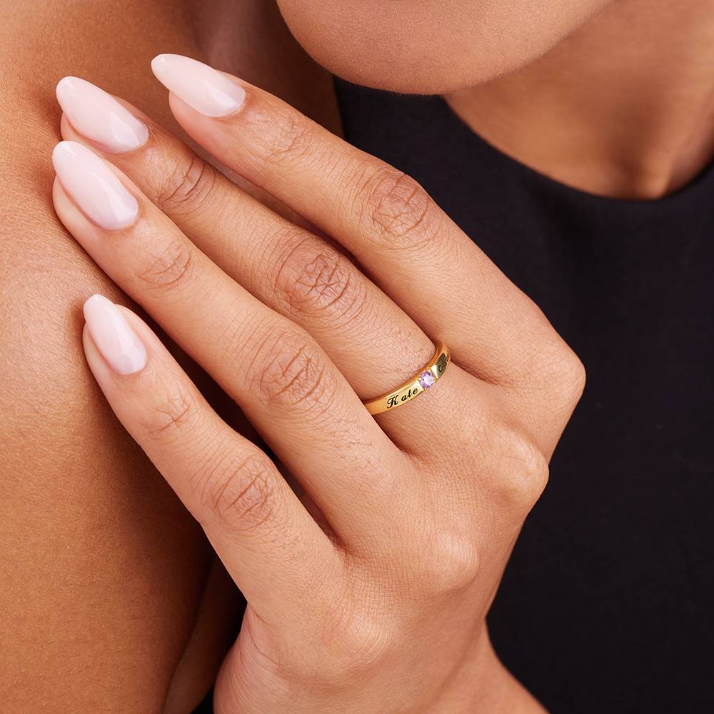 Devotion Ring mit kubischem Zirkonia - Gold-Vermeil-5 Produktfoto