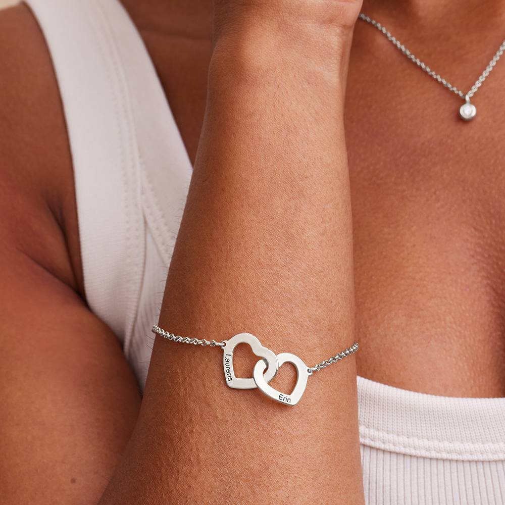 Claire Armband mit verschlungenen Herzen und Diamanten - Silber-2 Produktfoto