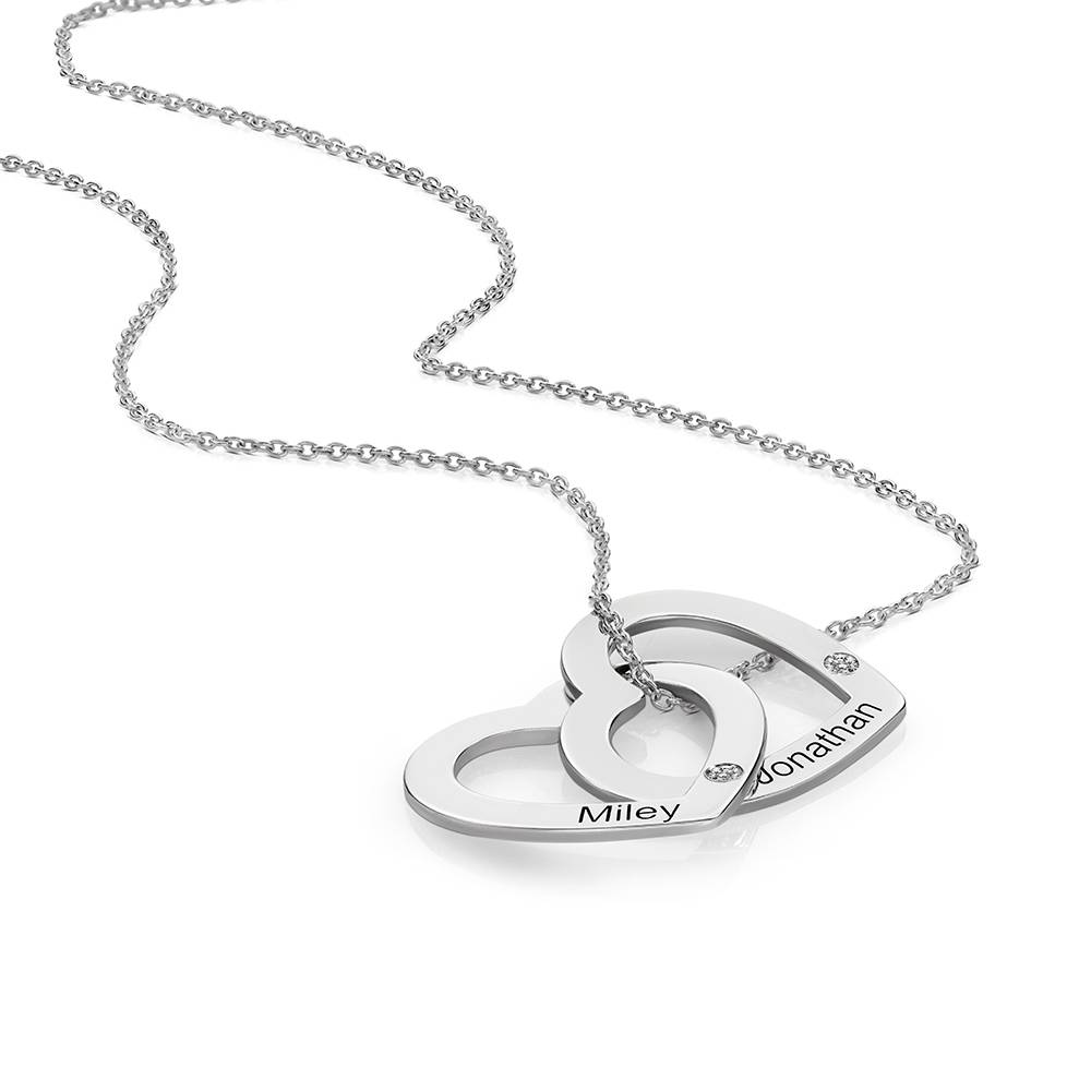 Claire Kette mit verschlungenen Herzen und Labordiamanten - Silber-4 Claire Kette mit verschlungenen Herzen und Labordiamanten - Silber-4 Produktfoto
