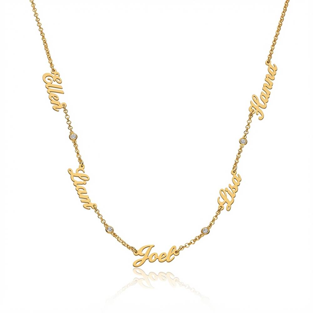 Heritage Halskette mit mehreren Namen und Diamanten - Gold-Vermeil-1 Produktfoto