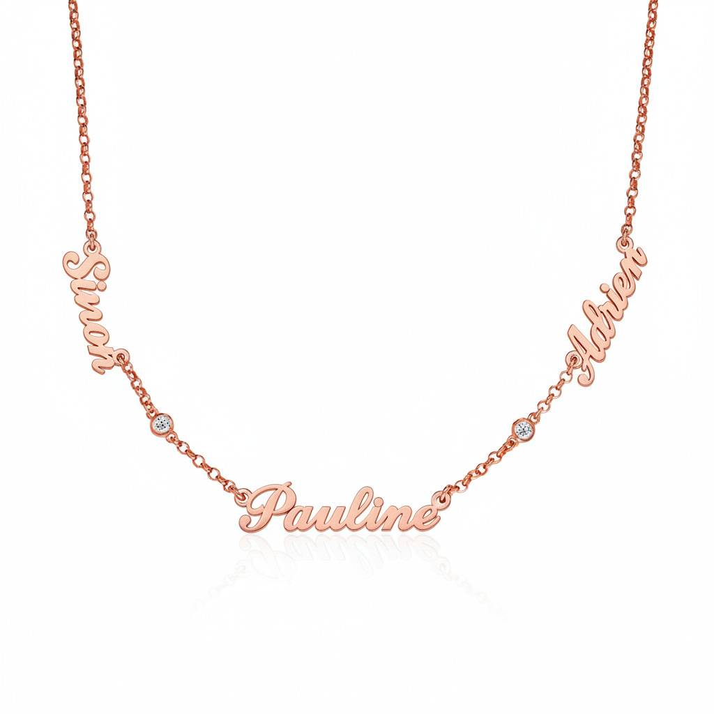 Heritage Halskette mit mehreren Namen und Diamanten - Rosévergoldet-1 Heritage Halskette mit mehreren Namen und Diamanten - Rosévergoldet-1 Produktfoto