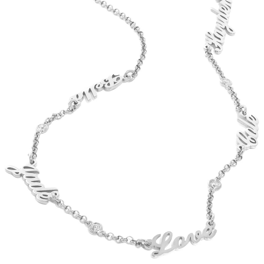 Heritage Halskette mit mehreren Namen und Diamanten - 925er Sterlingsilber-4 Heritage Halskette mit mehreren Namen und Diamanten - 925er Sterlingsilber-4 Produktfoto