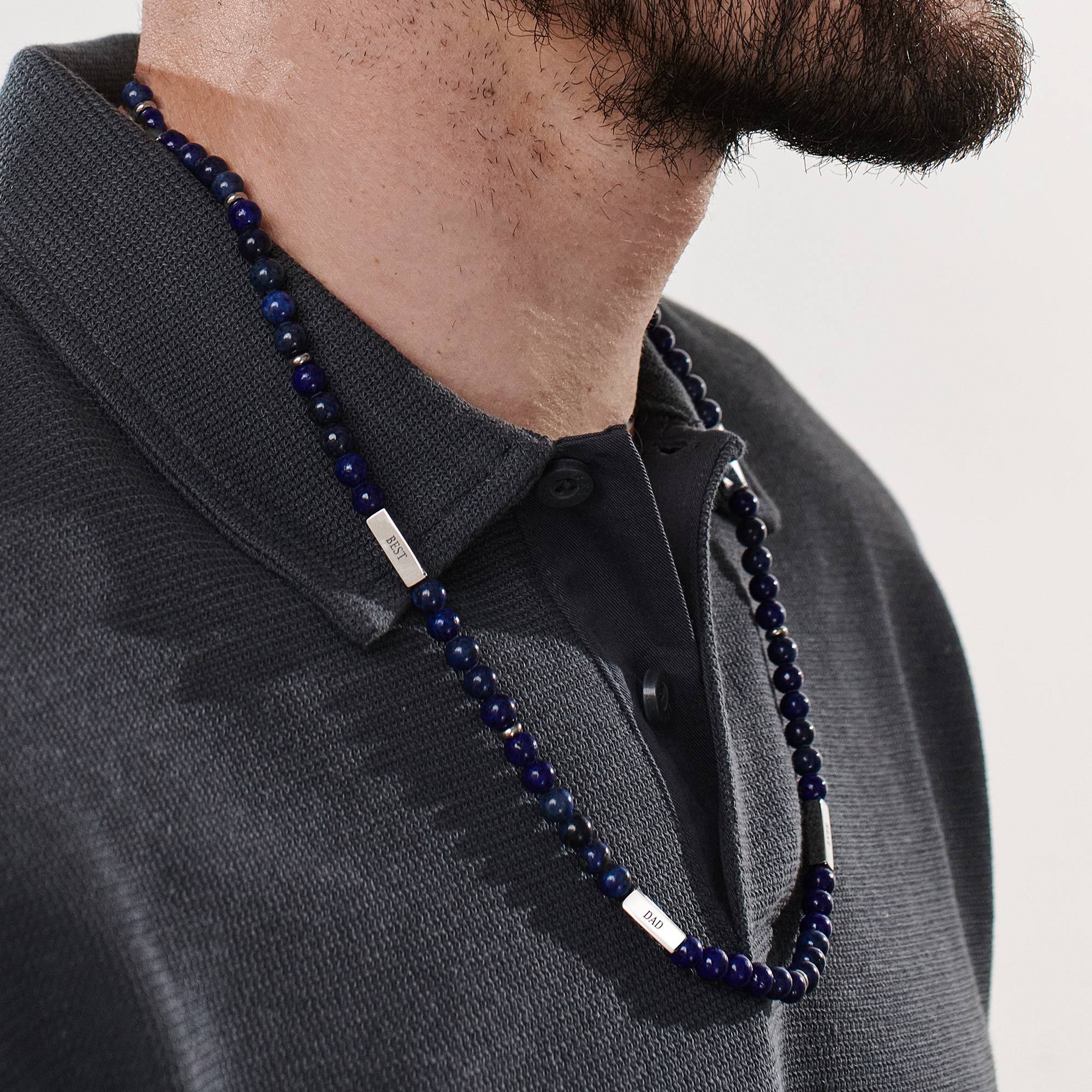 East Coast personalisierbare Lapis Halskette für Männer-1 Produktfoto