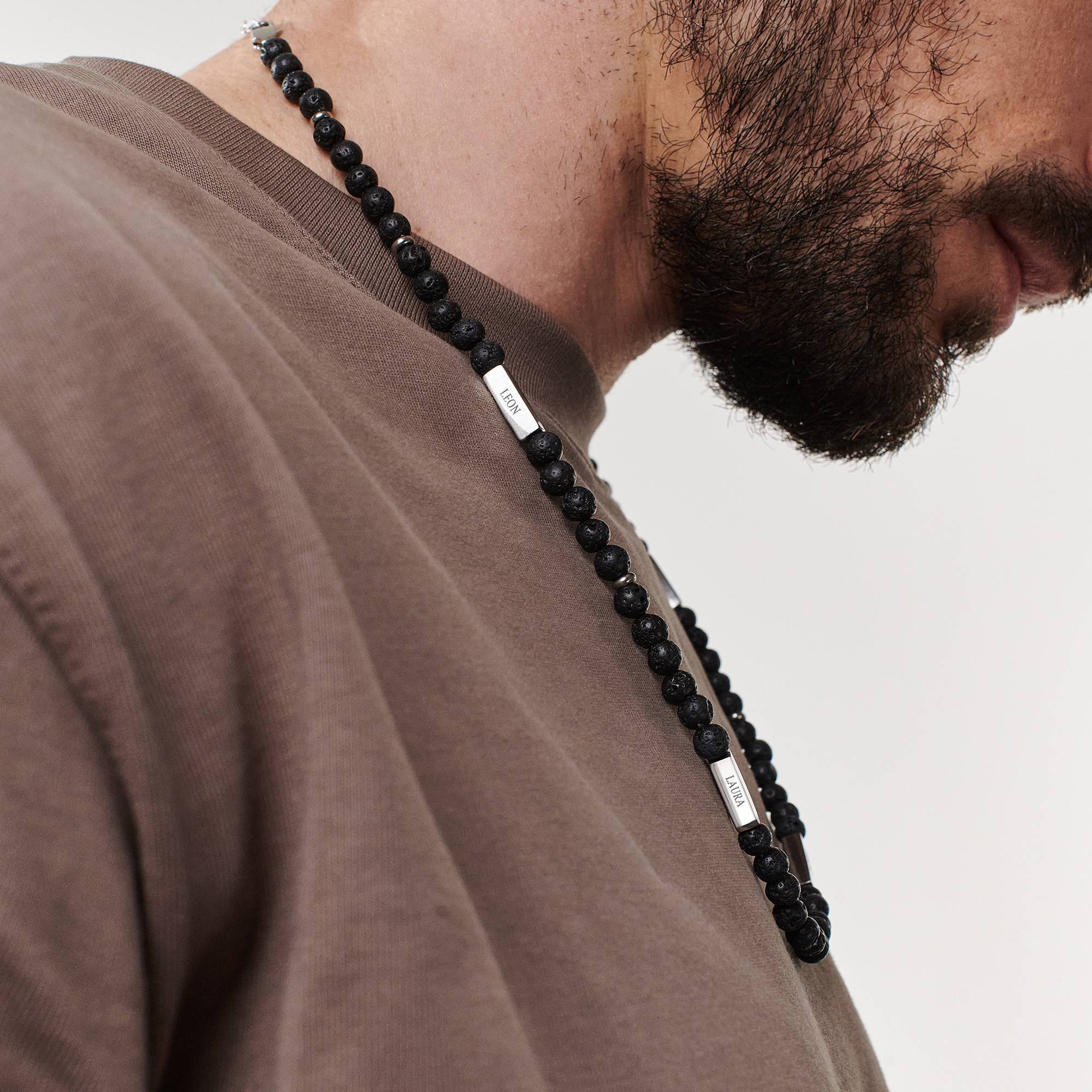 East Coast personalisierbare Lava Halskette für Männer-5 Produktfoto