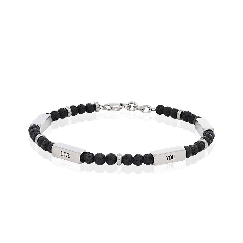 East Coast personalisierbares Lava Perlenarmband für Männer-2 Produktfoto