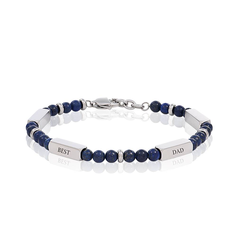 East Coast personalisierbares Lapis Perlenarmband für Männer-3 Produktfoto