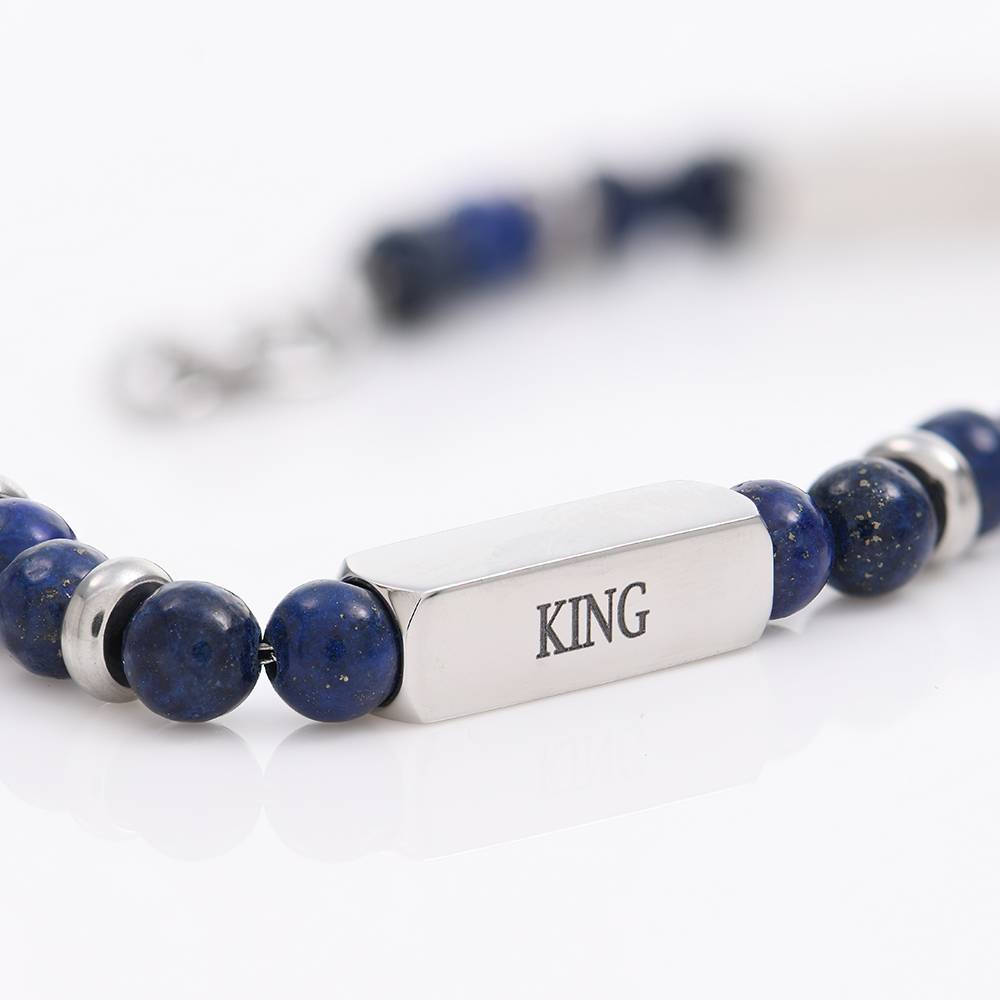 East Coast personalisierbares Lapis Perlenarmband für Männer-1 Produktfoto