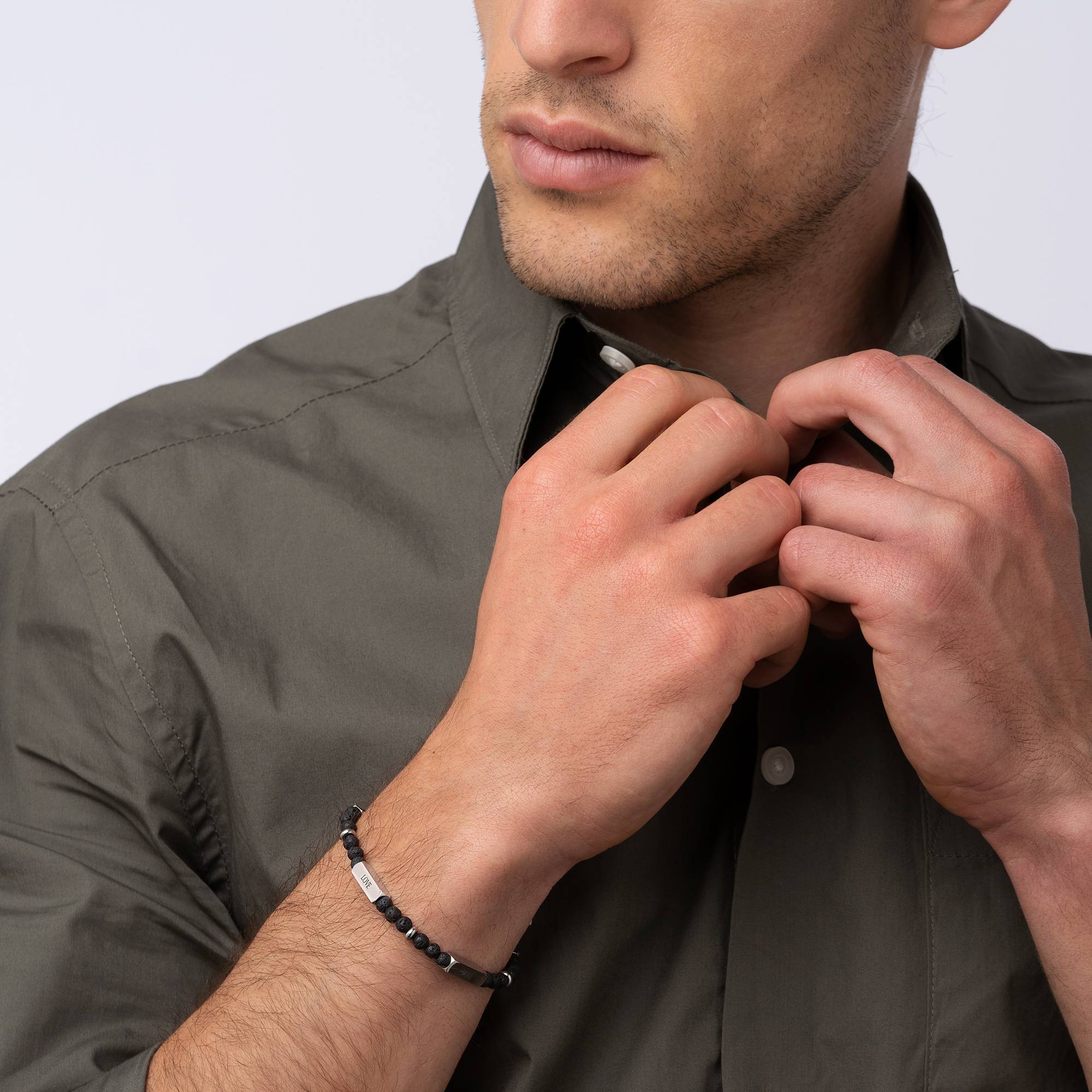 East Coast personalisierbares Lava Perlenarmband für Männer-3 Produktfoto