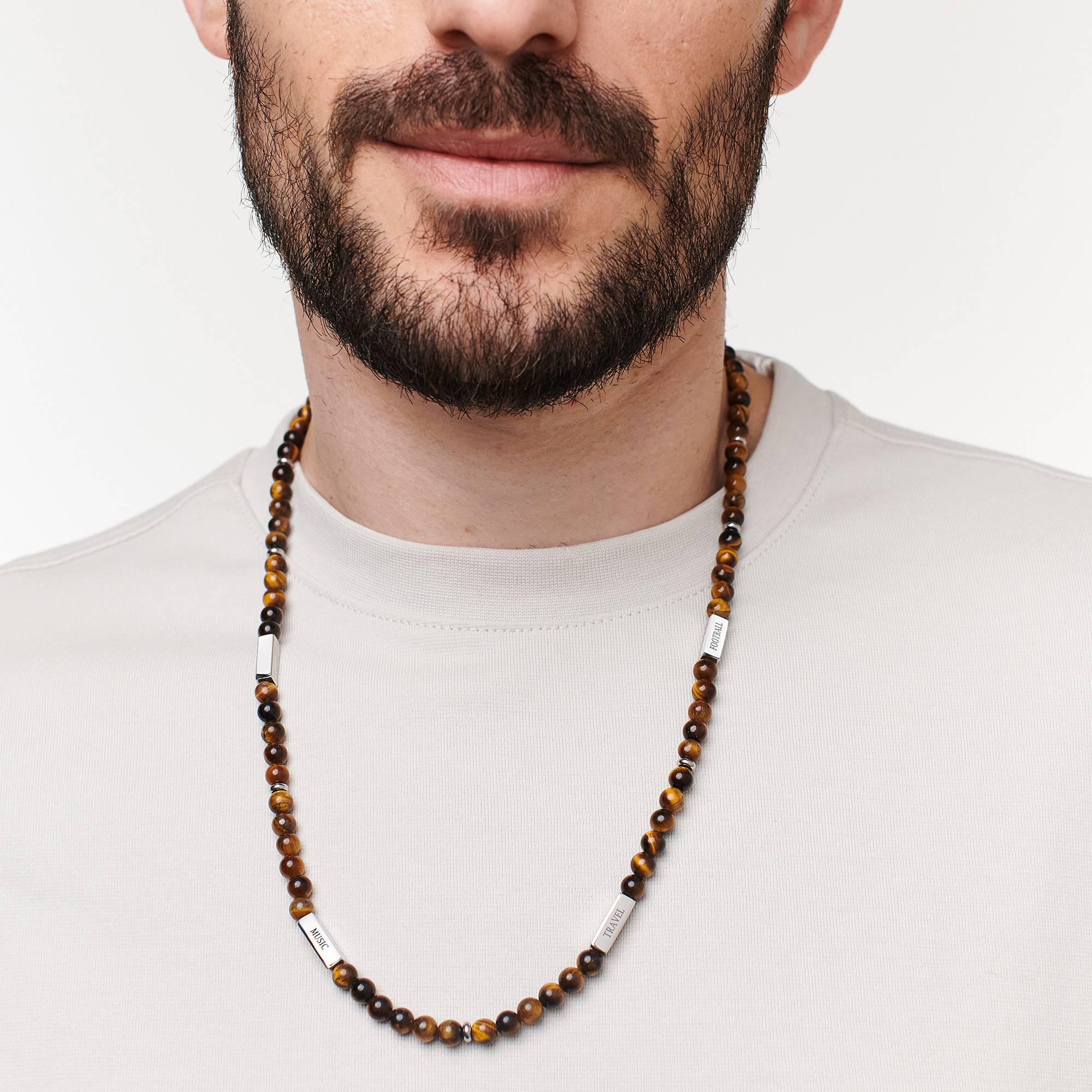 East Coast personalisierbare Tiegerauge Halskette für Männer-4 East Coast personalisierbare Tiegerauge Halskette für Männer-4 Produktfoto