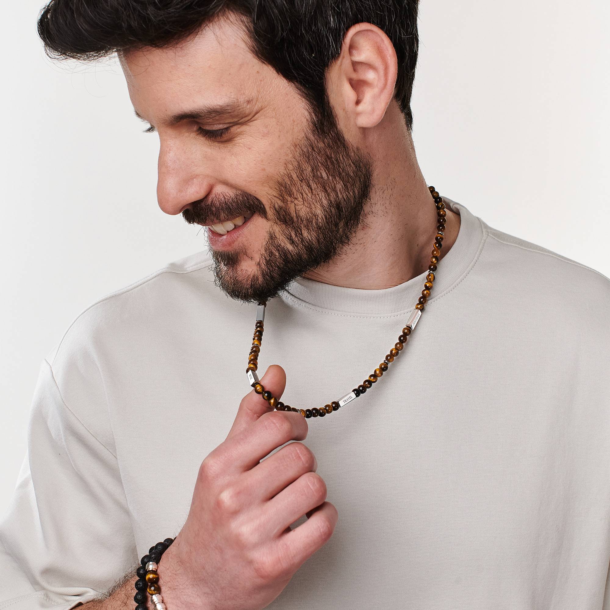 East Coast personalisierbare Tiegerauge Halskette für Männer-3 East Coast personalisierbare Tiegerauge Halskette für Männer-3 Produktfoto