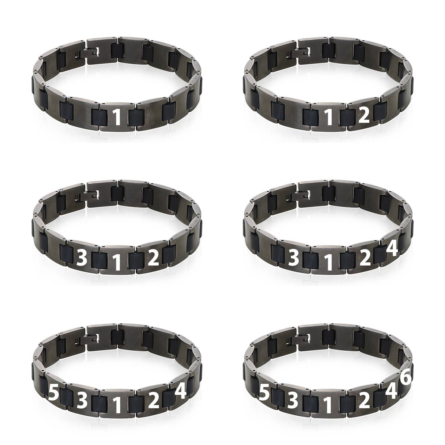 Edge Herrenarmband - schwarzer Edelstahl-2 Produktfoto