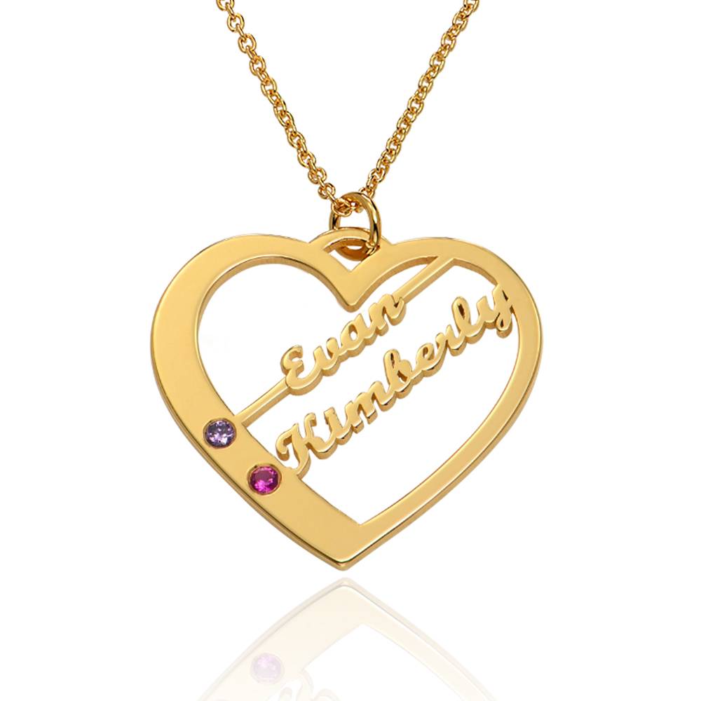 Ella Herzkette mit Namen und Geburtssteinen - Gold-Vermeil-6 Ella Herzkette mit Namen und Geburtssteinen - Gold-Vermeil-6 Produktfoto