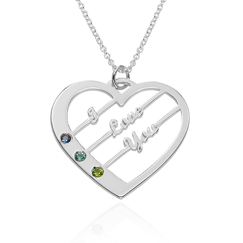 Ella Herzkette mit Namen und Geburtssteinen - Silber-6 Ella Herzkette mit Namen und Geburtssteinen - Silber-6 Produktfoto