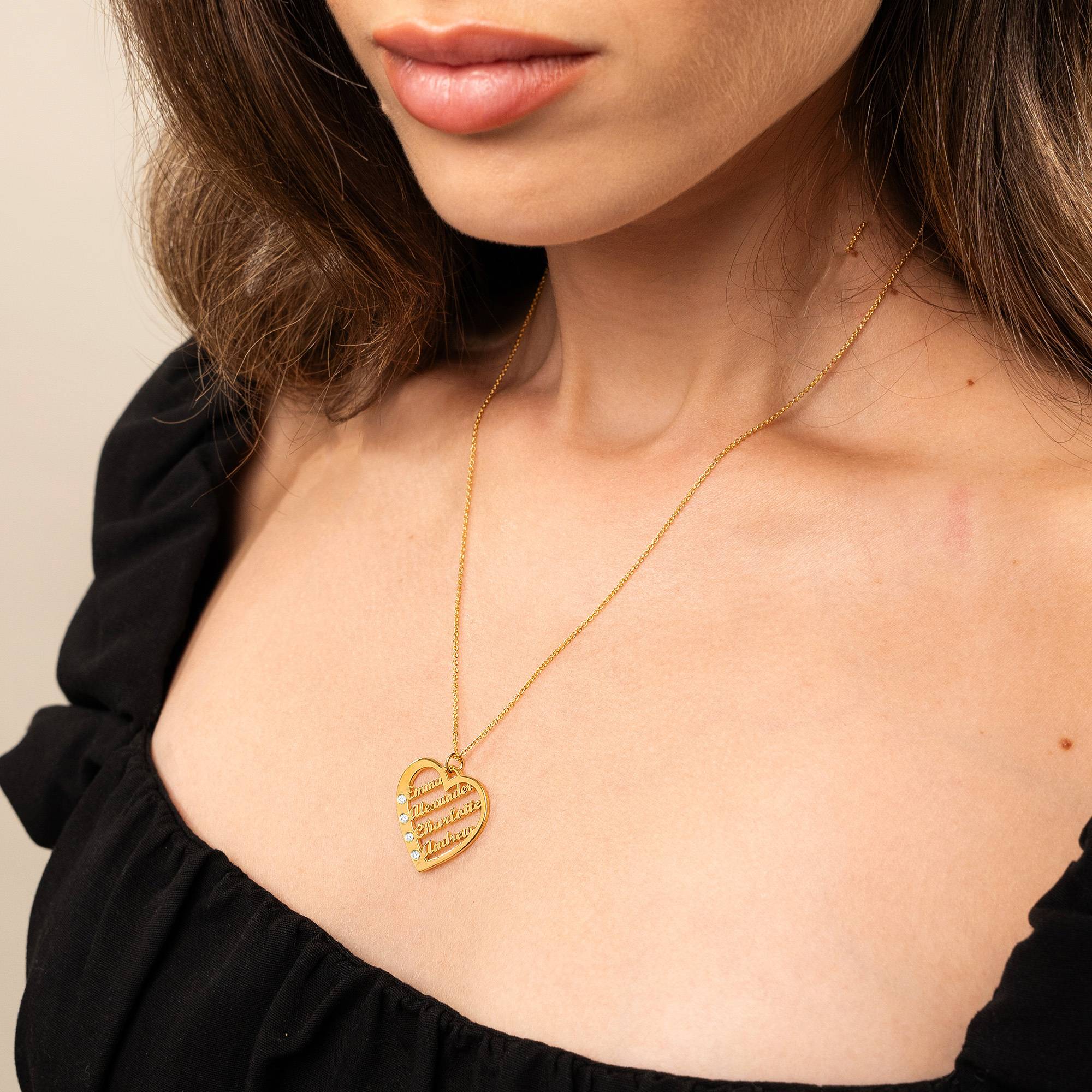 Ella Herzkette mit Namen und Diamanten - Gold-Vermeil-4 Ella Herzkette mit Namen und Diamanten - Gold-Vermeil-4 Produktfoto