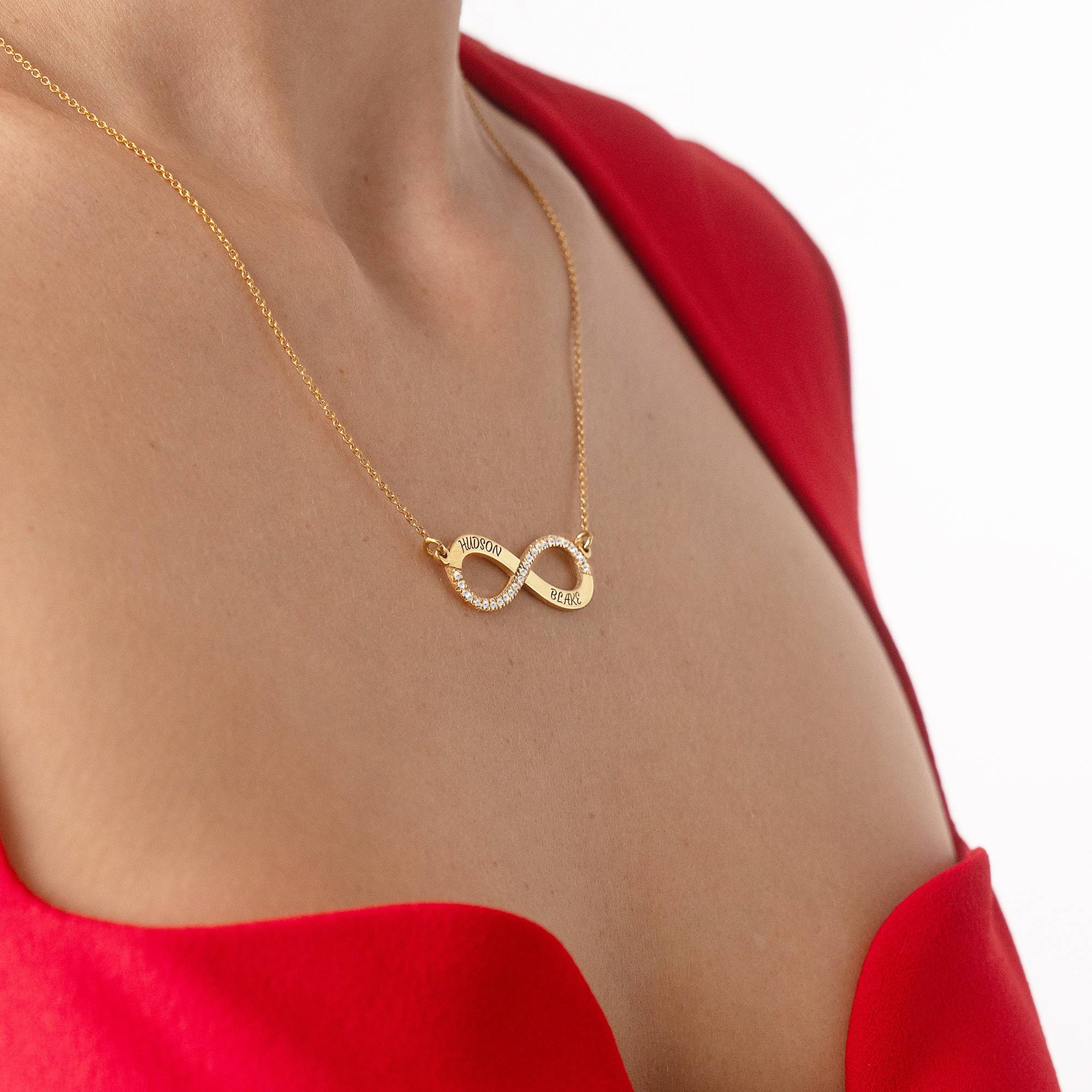 Unendliche Liebe Infinity-Halskette mit 0,23 ct Diamanten - vergoldetes Sterlingsilber-6 Produktfoto