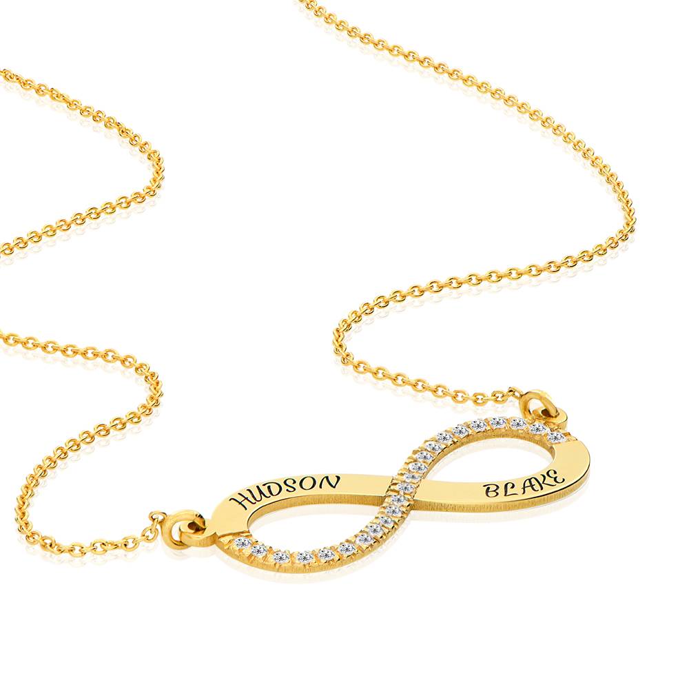 Unendliche Liebe Infinity-Halskette mit 0,23 ct Diamanten - vergoldetes Sterlingsilber-5 Produktfoto